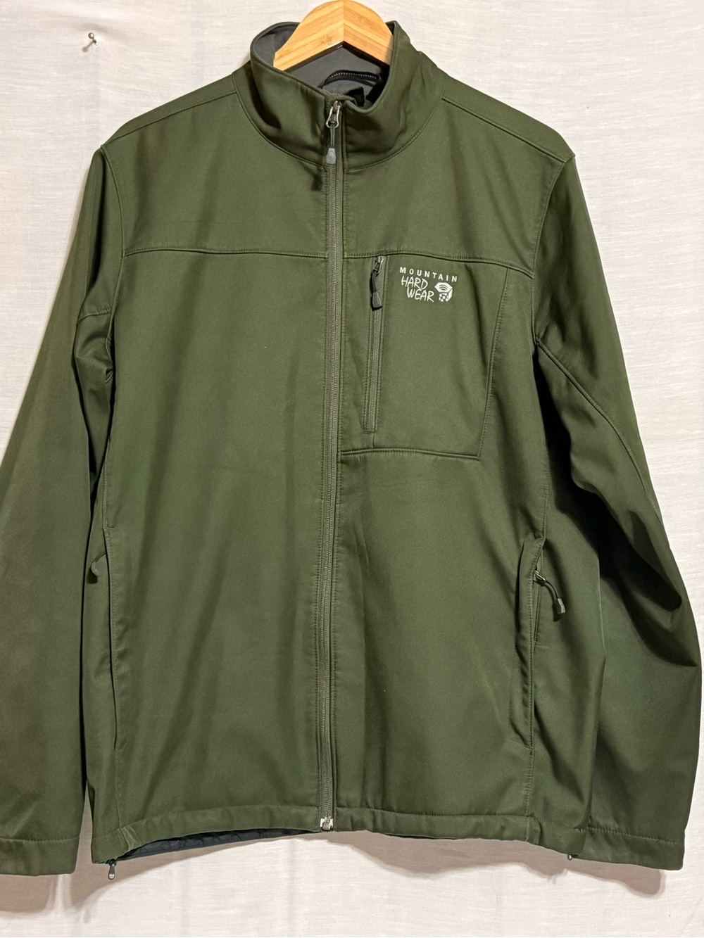 Mountain Hardwear Olive Green Softshell Fleece Jacket Men’s L